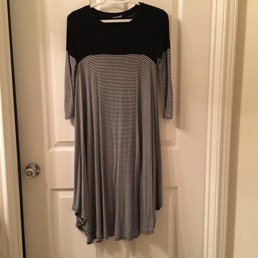Striped Midi Swing Dress